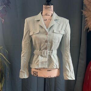 Mint Green Belted Blazer